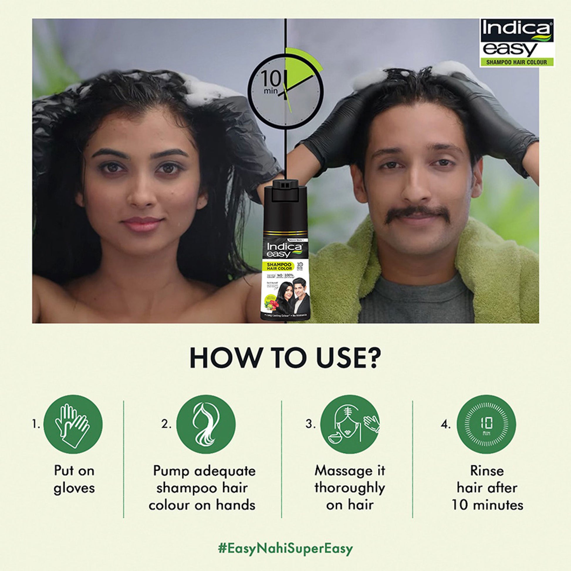 Indica Easy Diy Natural Black Shampoo Hair Colour