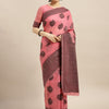 Women's Silk Blend Pink Woven Design Designer Saree With Blouse Piece