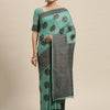 Women's Silk Blend Teal green Woven Design Designer Saree With Blouse Piece