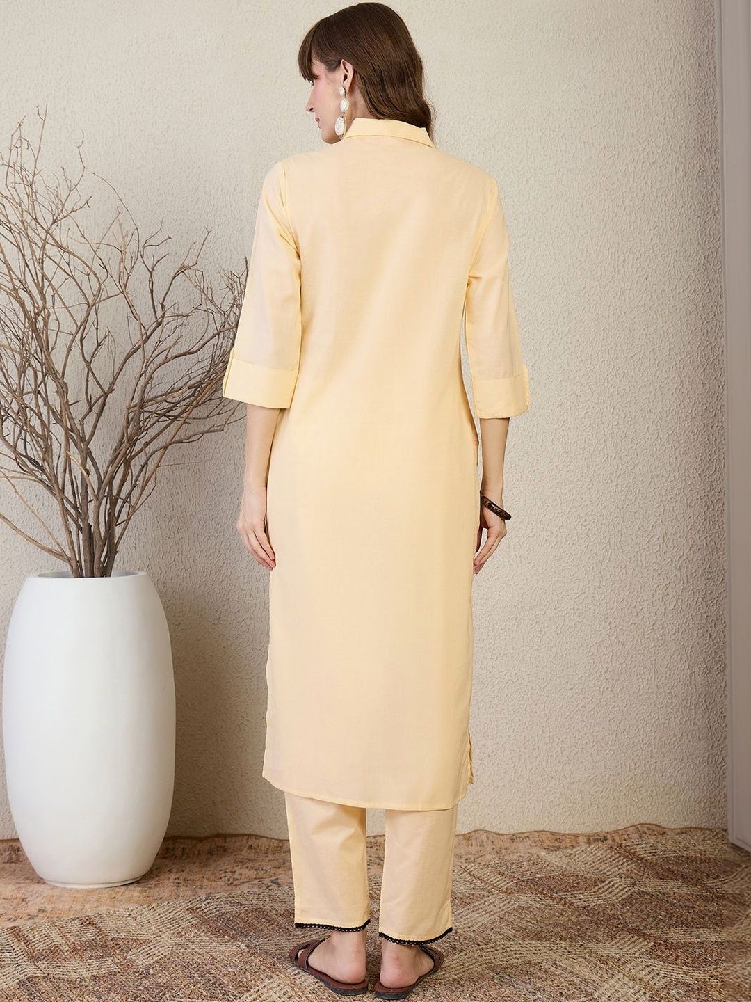 Women Floral Printed Regular Pure Cotton Kurta with Trousers