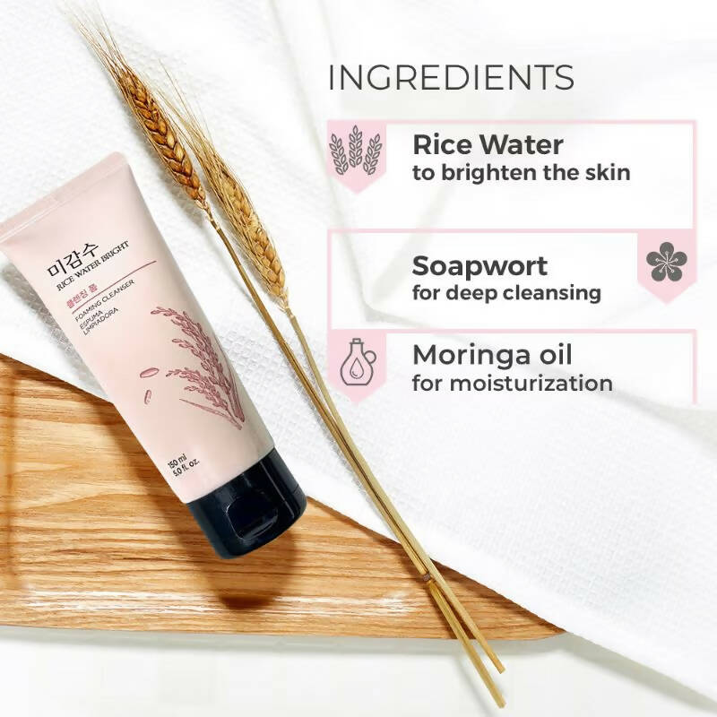 The Face Shop Rice Water Bright Foaming Cleanser - Indyancart