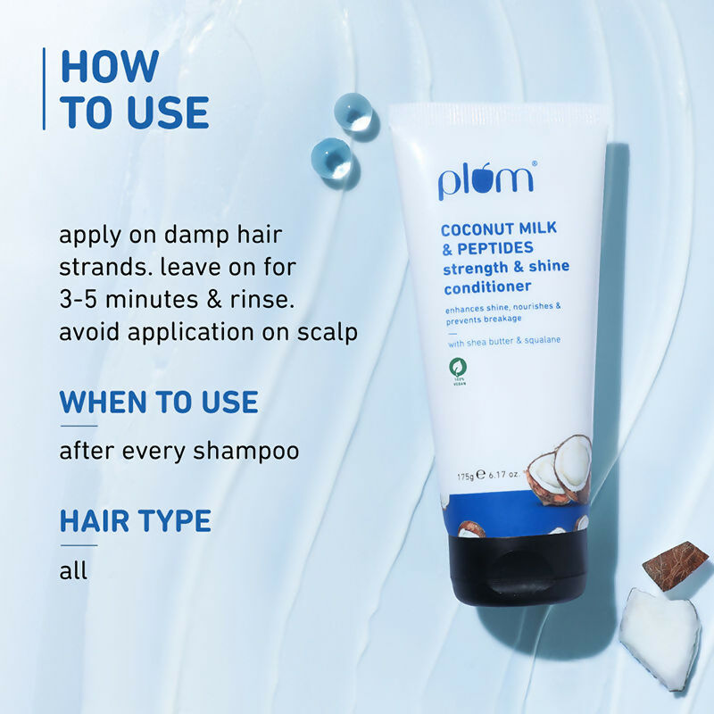 Plum Coconut Milk & Peptides Conditioner For Soft, Shiny Hair