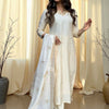 Indyancart SN Women's Floral Embroidered Cotton Kurta with Pyjamas & Dupatta