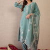 Indyancart IE Women Floral Embroidered Regular Kurta with Trousers & With Dupatta
