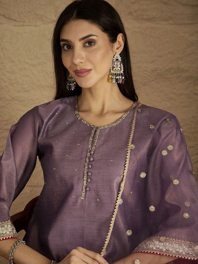 Dhiyona VA Women Regular Sequinned Kurta with Palazzos & With Dupatta