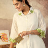 Dhiyona IE Floral Embroidered Thread Work Pure Cotton Kurta With Palazzo