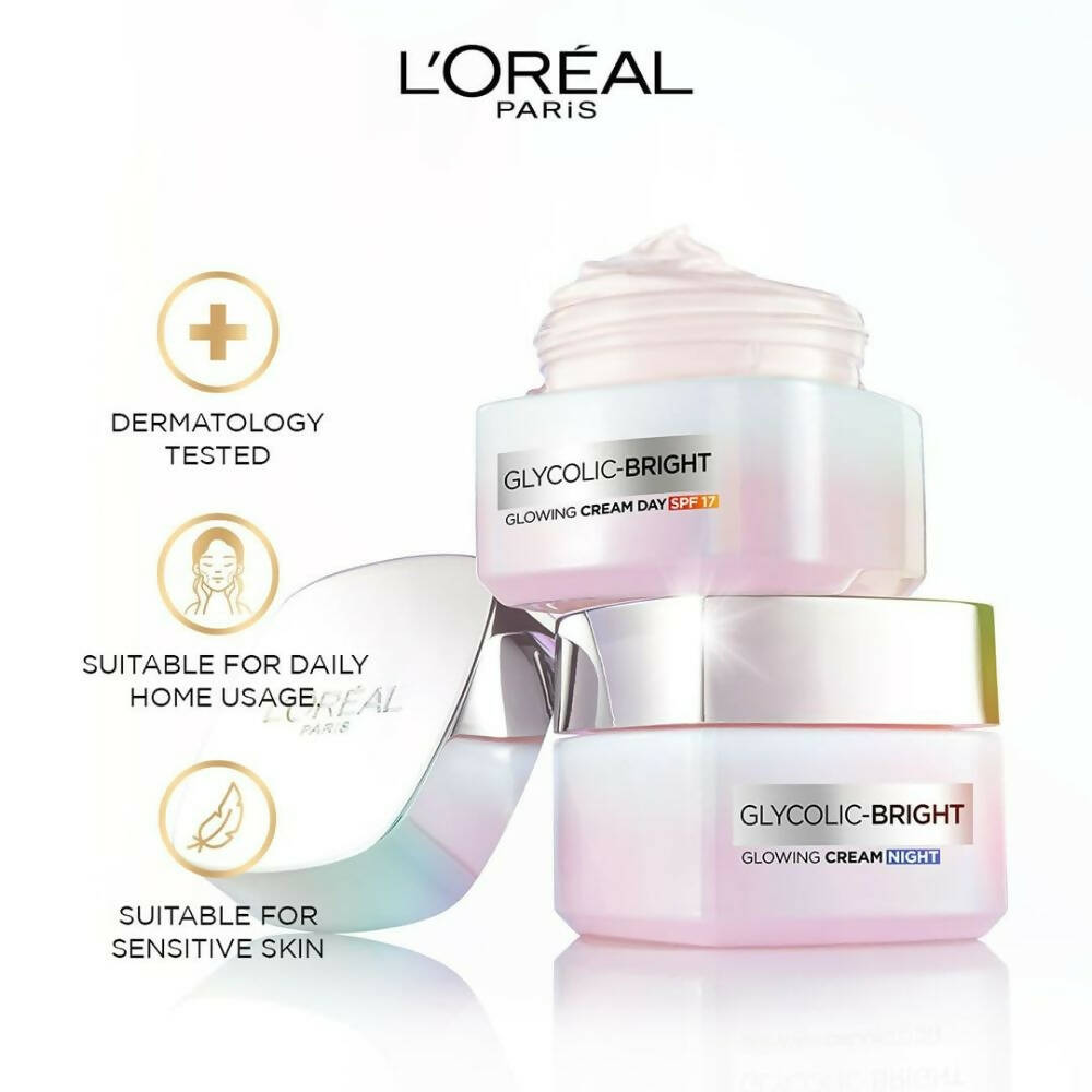 L'Oreal Paris Glycolic Bright Day Cream With SPF 17 - Indyancart