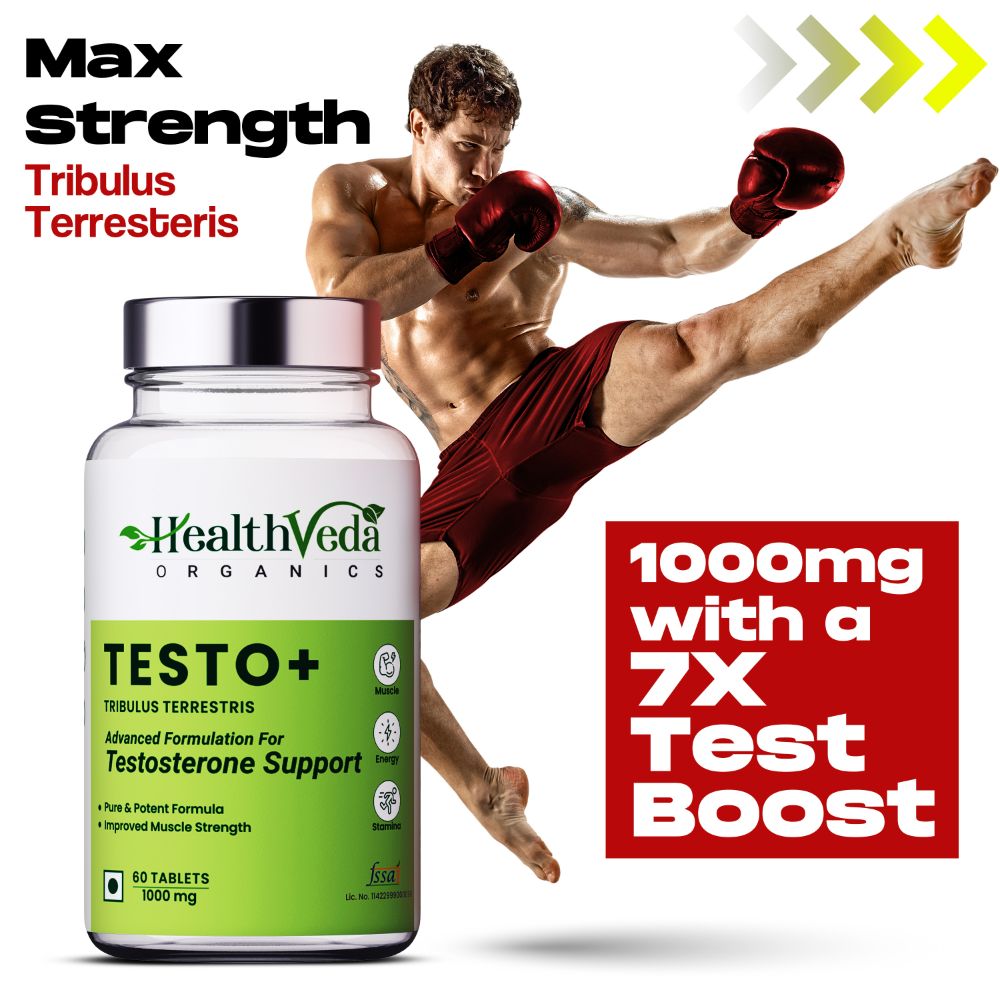 Health Veda Organics Plant Based Testo+ Veg Tablets - Indyancart