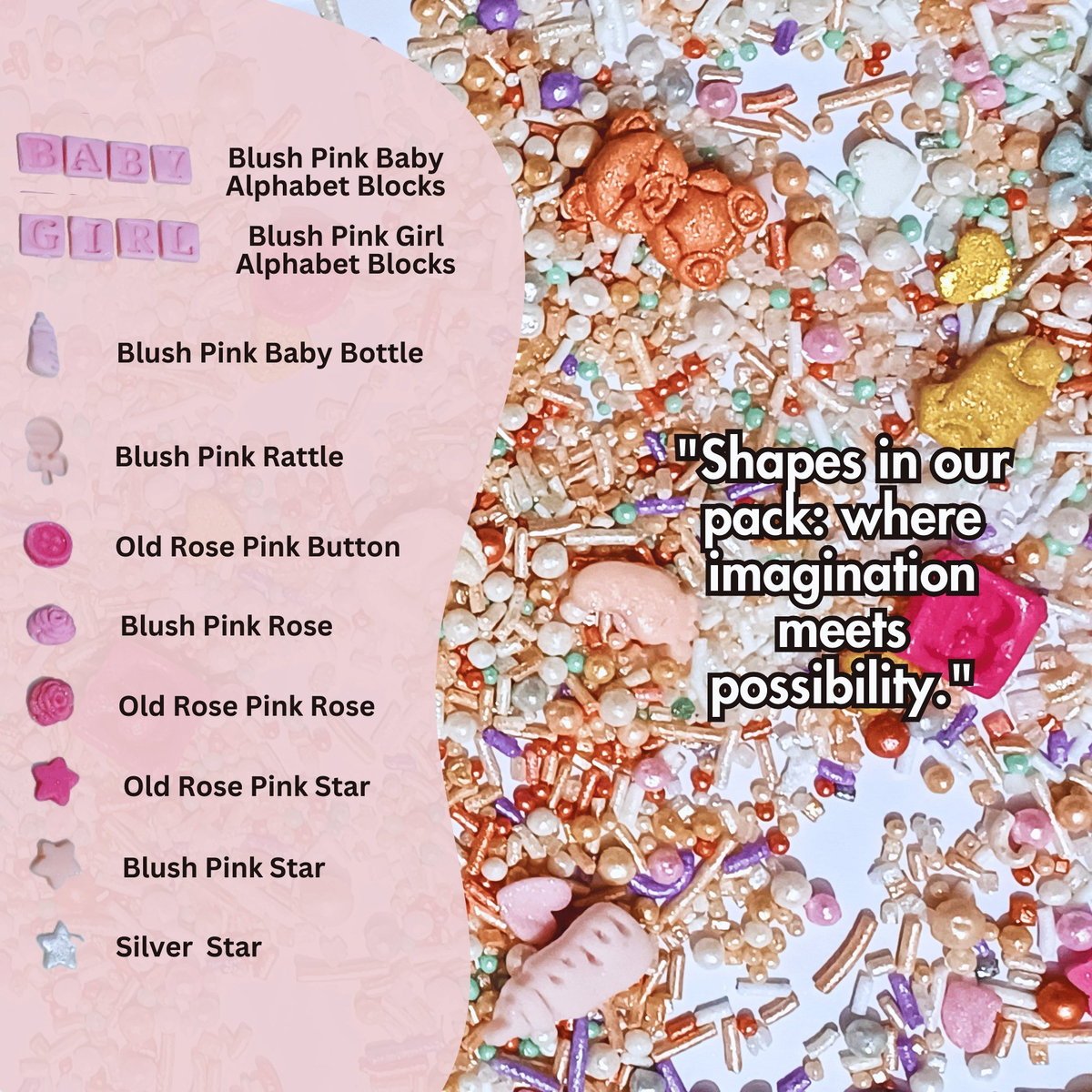 Confect Girls Baby Shower Sprinkles | Edible Sprinkles