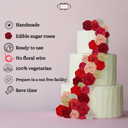Confect Pearl | Edible Metallic Sugar Roses Topper