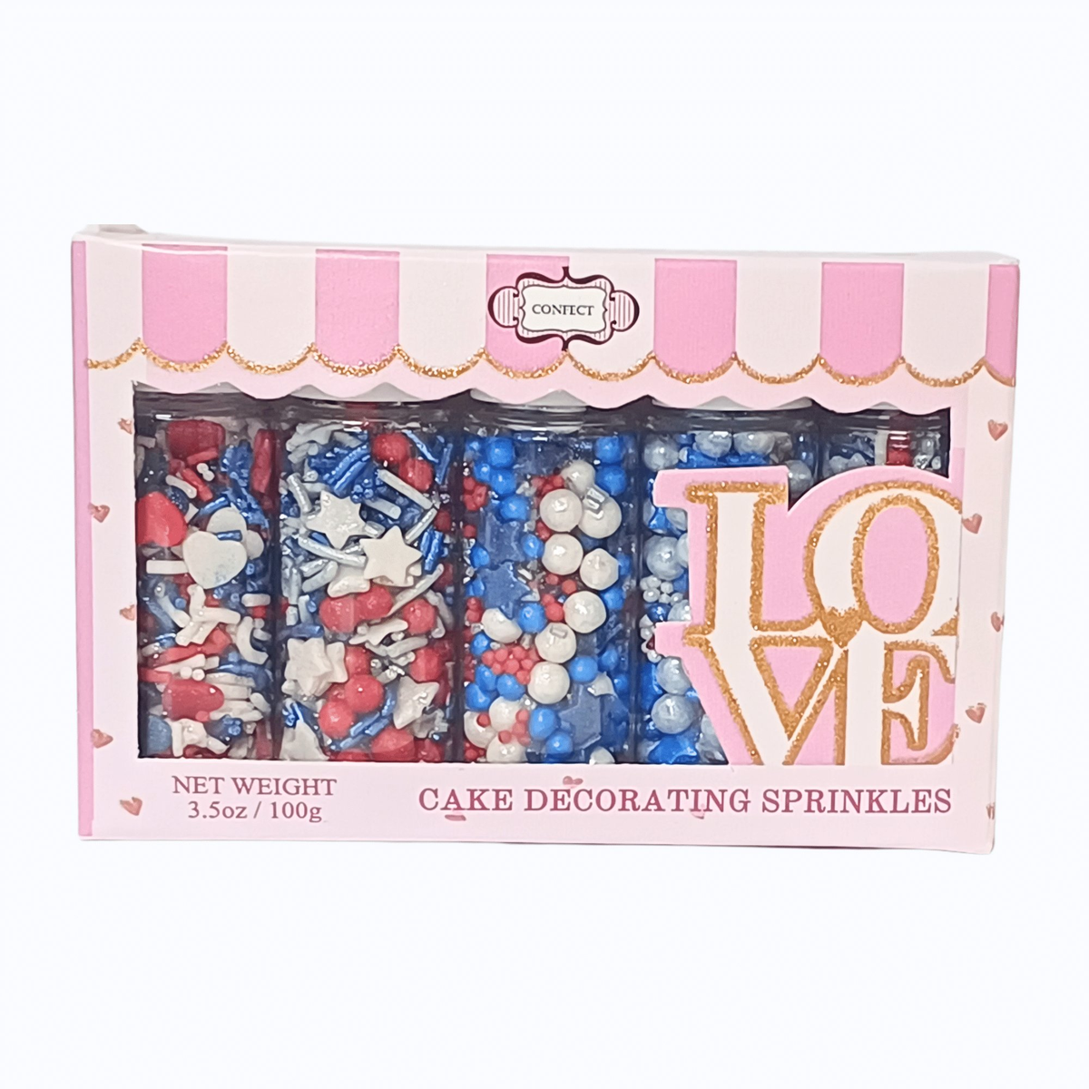 Confect Mix Heart & Star Patriotic Sprinkles