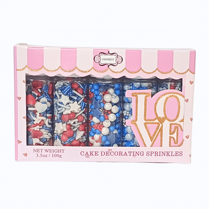 Confect Mix Heart & Star Patriotic Sprinkles