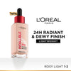 L’Oreal Paris Infallible 24H Tinted Serum Foundation, Lightweight, Dewy & Radiant - Rosy Light