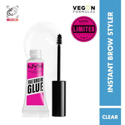 NYX Professional Makeup The Brow Glue Instant Long-Hold Eyebrow Styler - Black - Clear