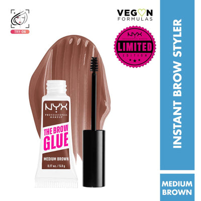 NYX Professional Makeup The Brow Glue Instant Long-Hold Eyebrow Styler - Black - Medium Brown