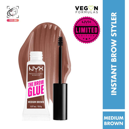 NYX Professional Makeup The Brow Glue Instant Long-Hold Eyebrow Styler - Medium Brown