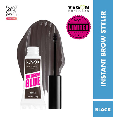 NYX Professional Makeup The Brow Glue Instant Long-Hold Eyebrow Styler - Black - Black