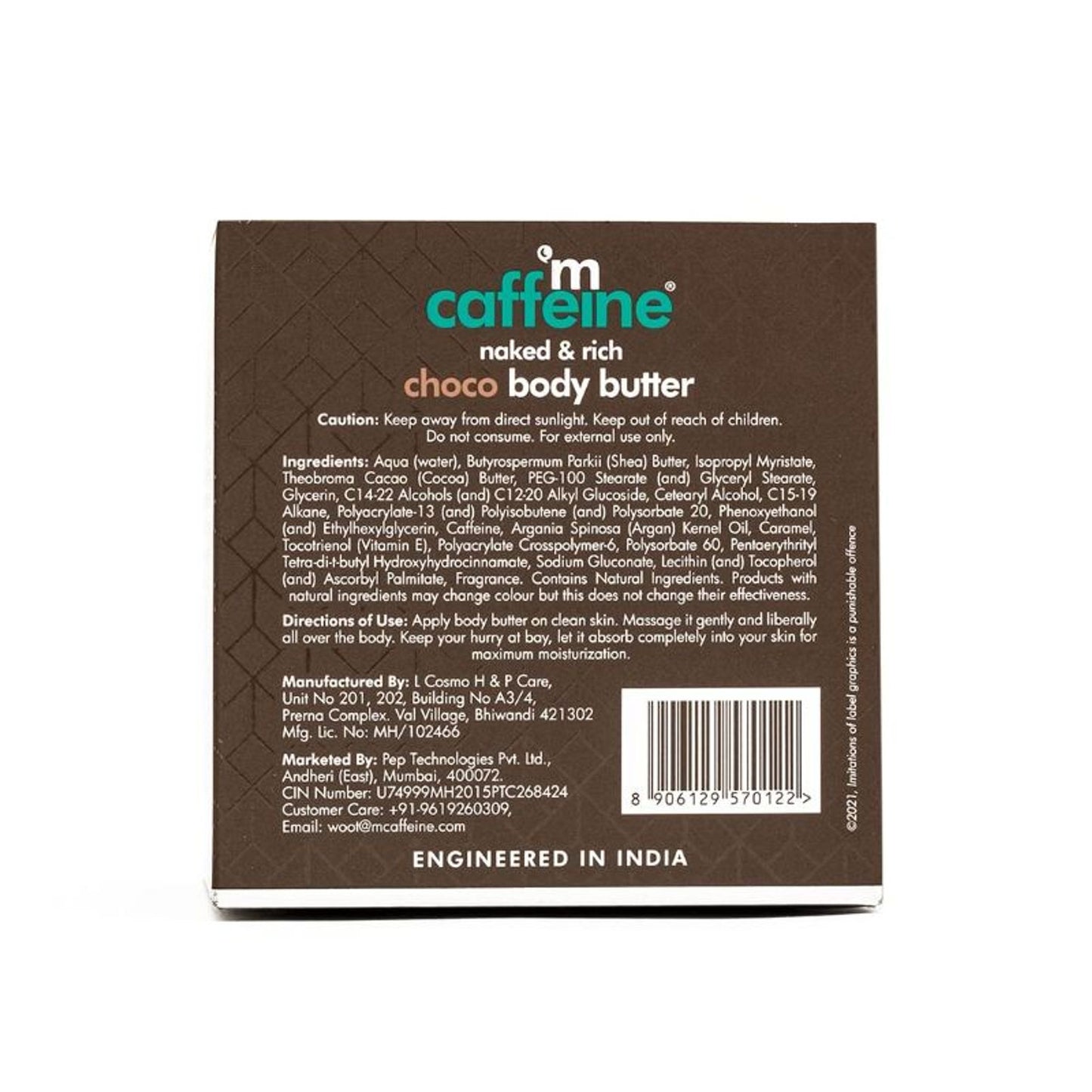MCaffeine Choco Body Butter - 72Hrs Non-Sticky Moisturization