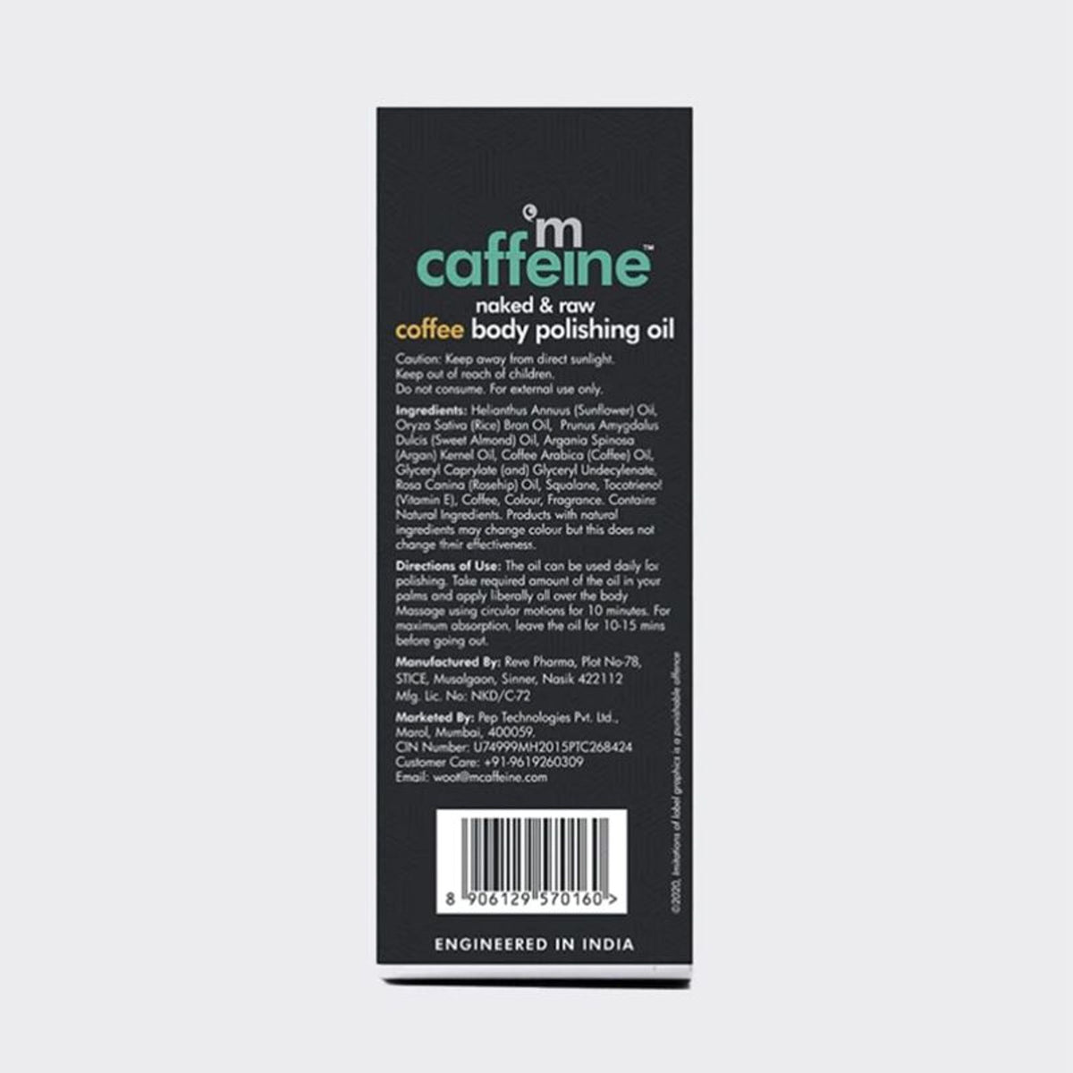 MCaffeine Coffee Body Polishing Oil - Moisturizes, Reduces Cellulite & Stretch Marks