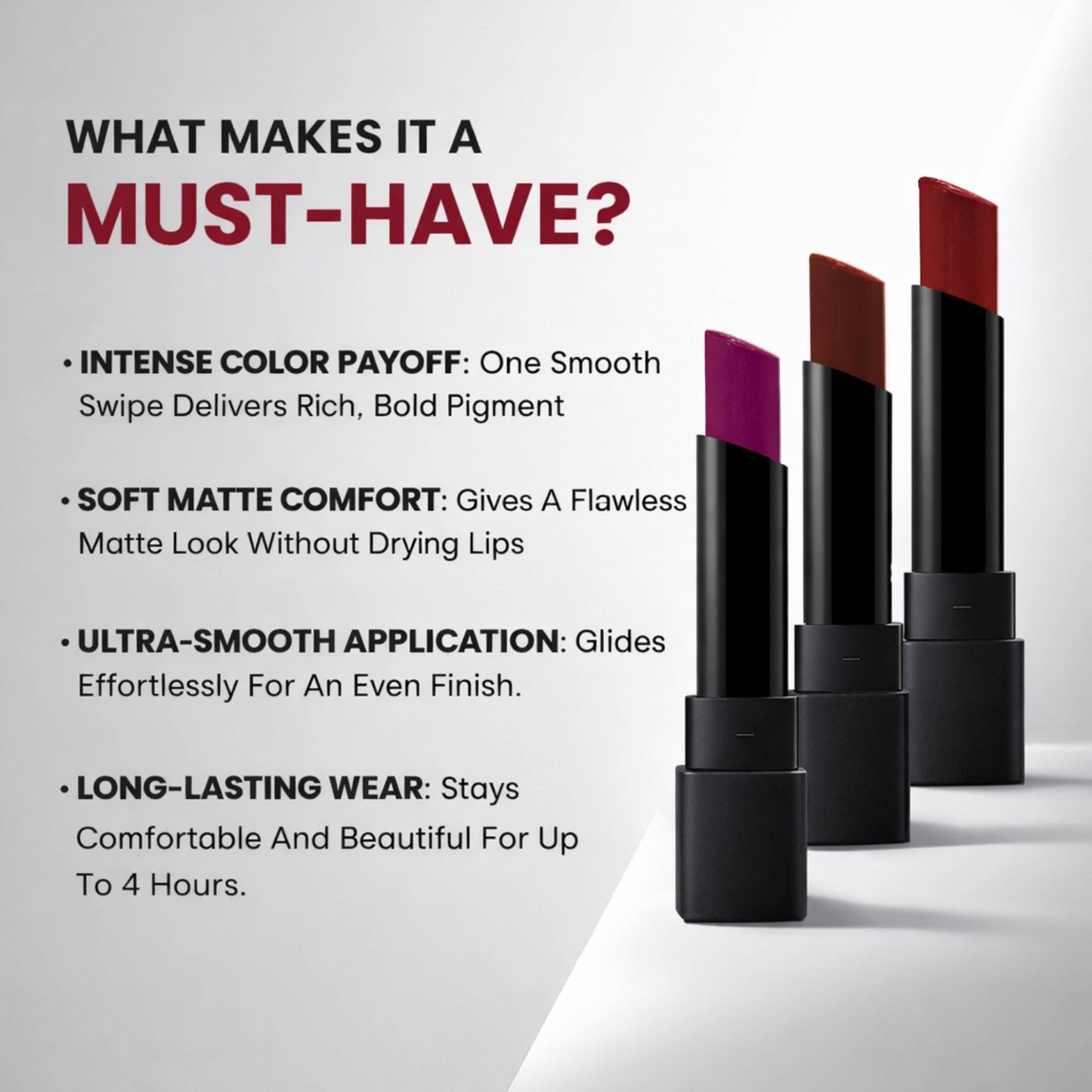 VERYMISS Matte Lipstick Combo Set 3 - Purple-Red-Brown