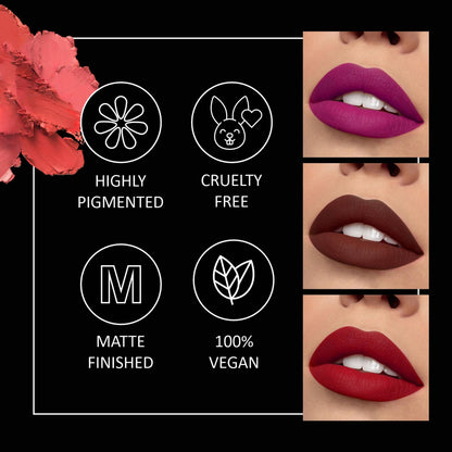 VERYMISS Matte Lipstick Combo Set 3 - Purple-Red-Brown