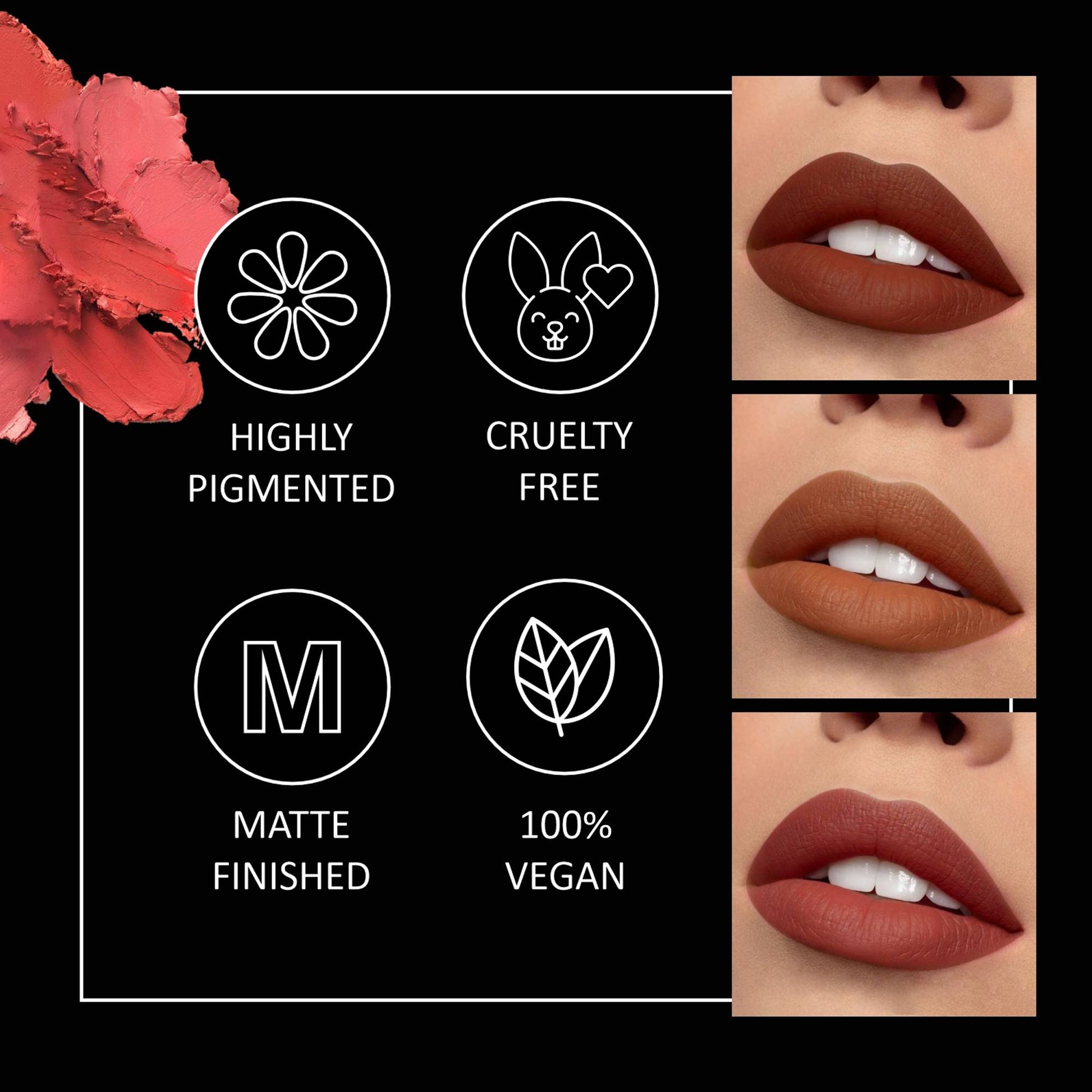 VERYMISS Matte Lipstick Combo Set 3 - Brown-Nude-Brown