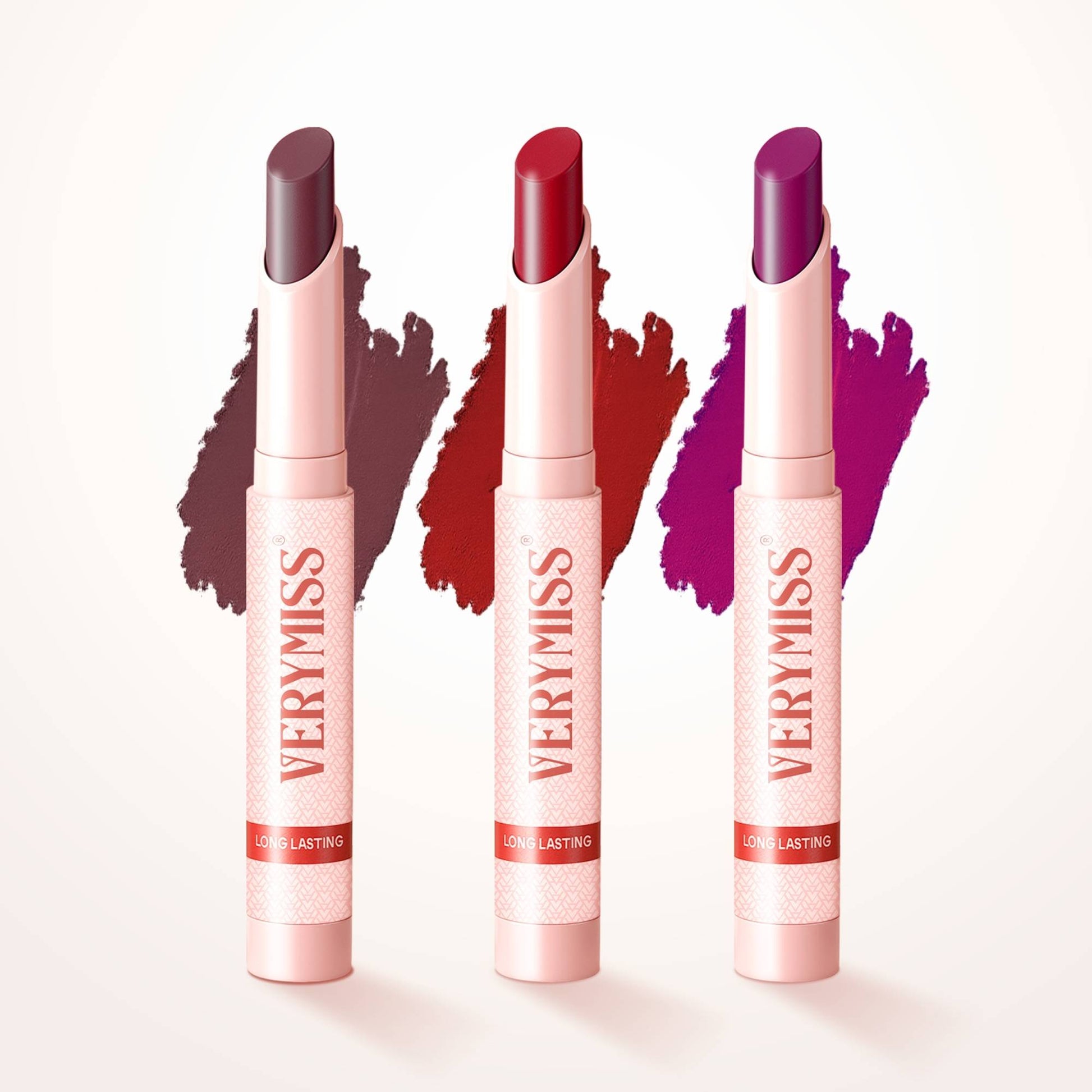 VERYMISS Non Transfer Matte Lipstick Combo Set - Red-Brown-Purple