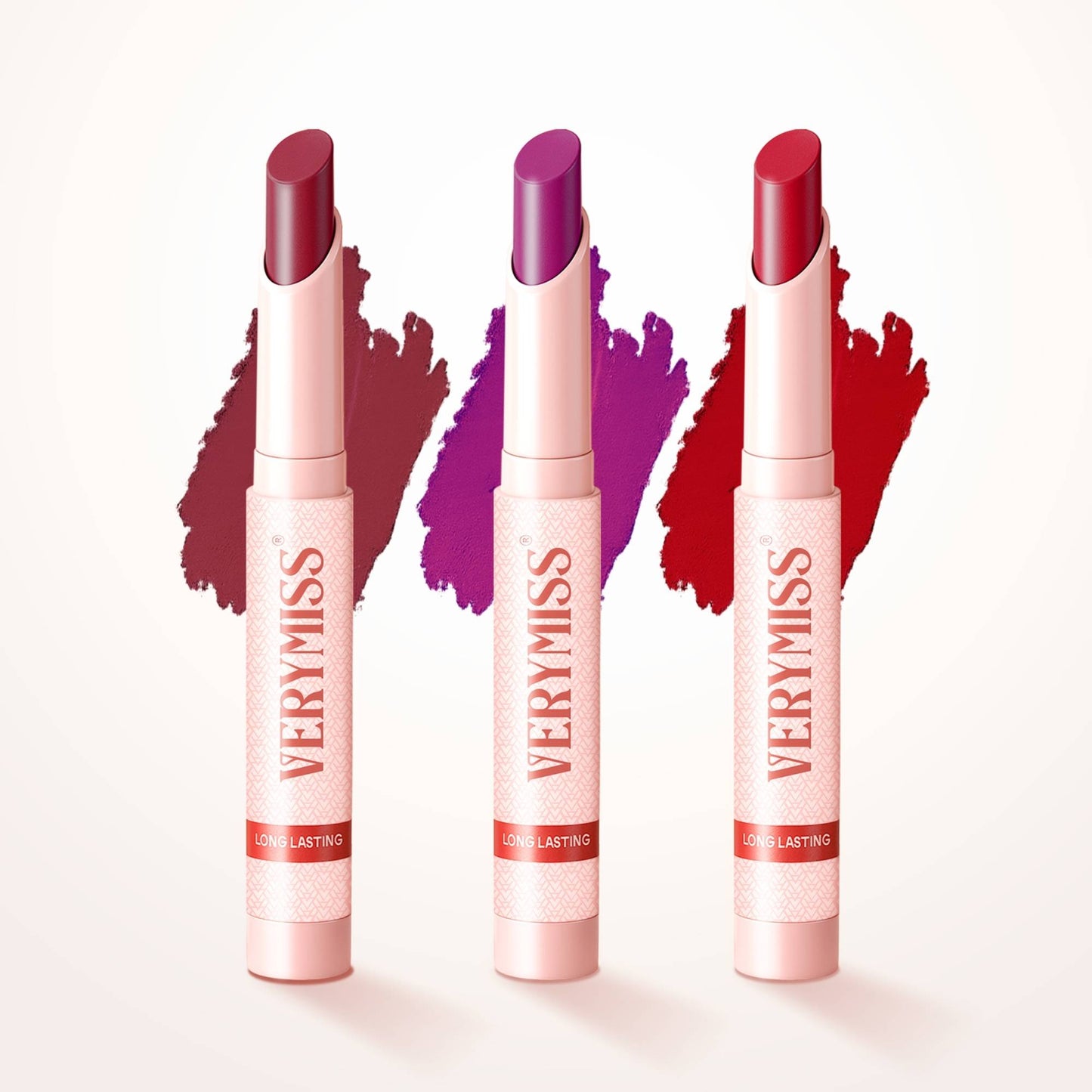 VERYMISS Non Transfer Matte Lipstick Combo Set - Red-Purple-Maroon