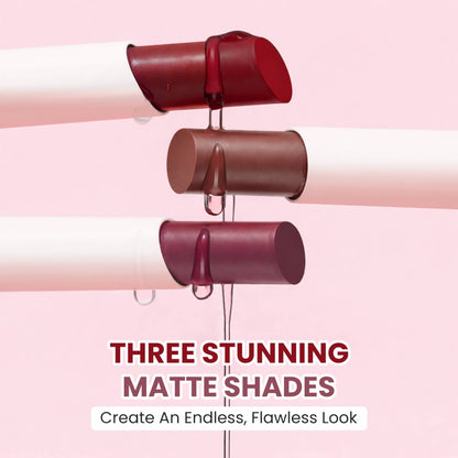 VERYMISS Non Transfer Matte Lipstick Combo Set - Maroon-Brown-Maroon