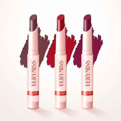 VERYMISS Non Transfer Matte Lipstick Combo Set - Red-Violet-Brown