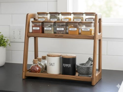 Vesta Homes Premium Solid Wood Home & Kitchen Organizer Freestanding Tiered Shelf Rack