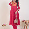 Dhiyona IE Ethnic Motifs Printed V-Neck Straight Kurta With Trousers
