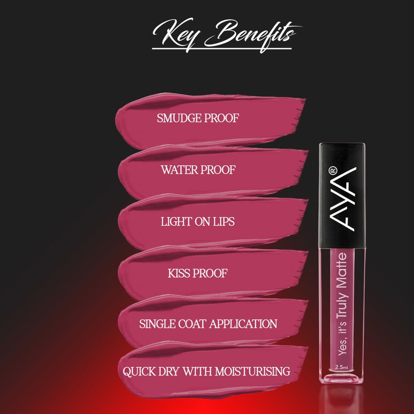 AYA Yes It's Truly Matte Liquid Lipstick - 07 Plum