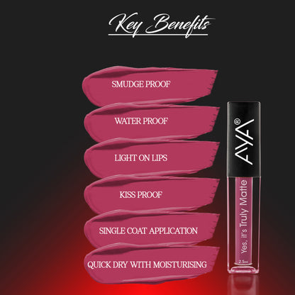 AYA Yes It's Truly Matte Liquid Lipstick - 07 Plum