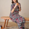 Dhiyona IE Ethnic Motifs Printed Mandarin Collar Straight Kurta With Trouser