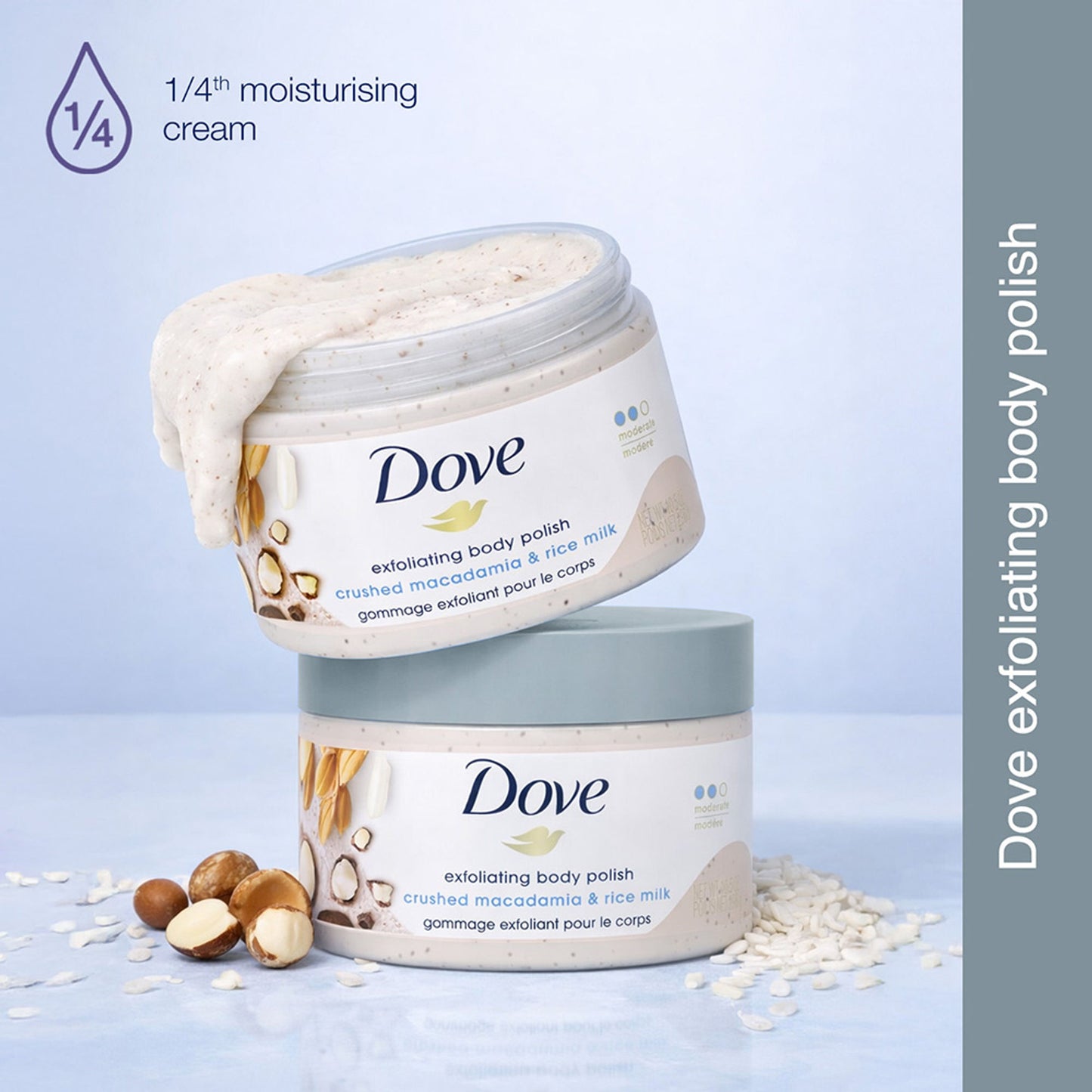 Dove Exfoliating Body Polish - Crushed Macadamia And Rice Milk