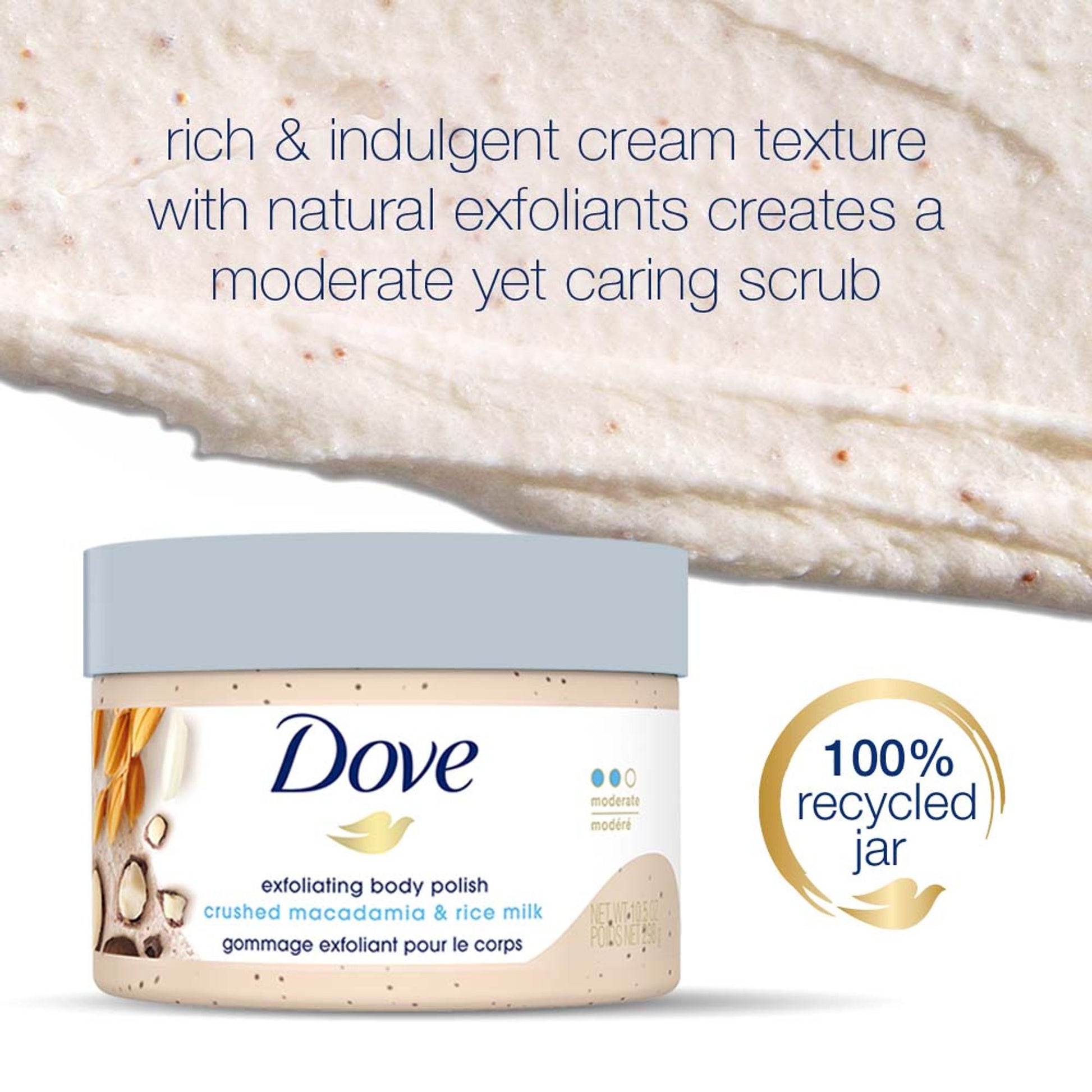 Dove Exfoliating Body Polish - Crushed Macadamia And Rice Milk