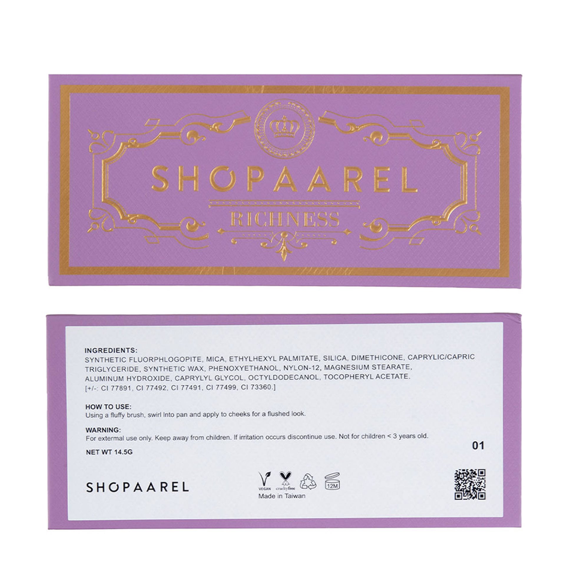 Shopaarel Richness 3C Palette All-In-One Blusher Contour Highlighter Finishing Powder