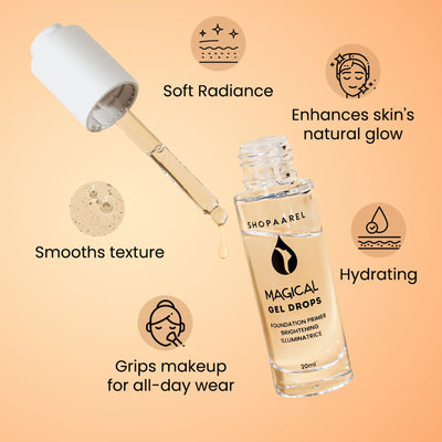 Shopaarel Magical Gel Drops, Face Primer, Soft Radiance, Luminous Finish - Clear