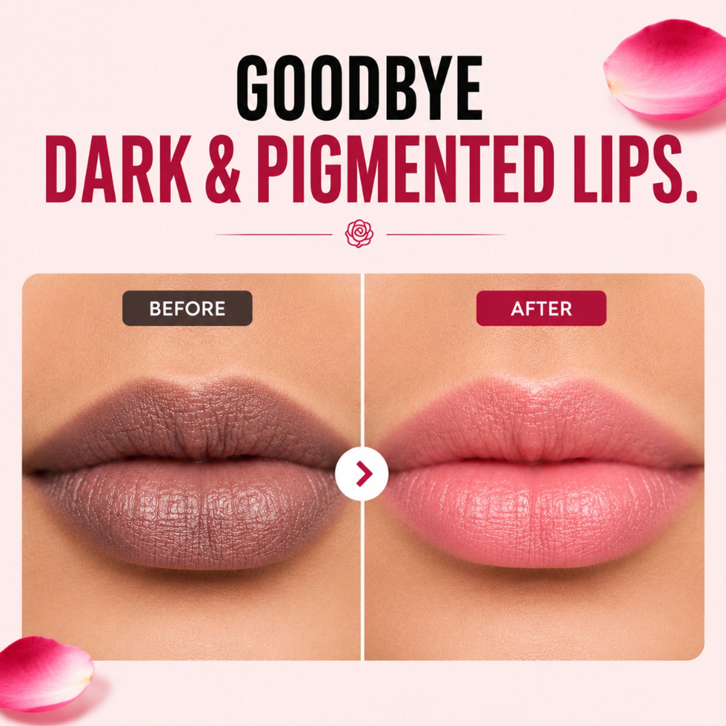 KUUARD Lip Scrub for Dark & Pigmented Lips, Soft, Smooth & Hydrated Lips - Rose
