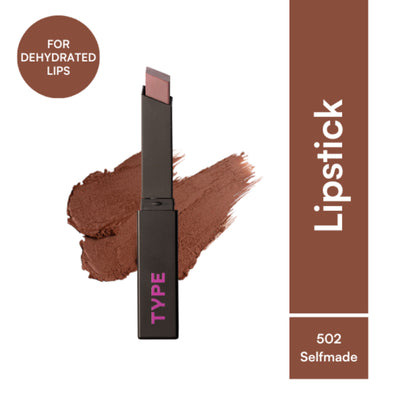 Type Beauty Cream Matte Lipstick For Dehyrated Lips - Squalane And Tripeptides 8 Hr Stay - Self Made