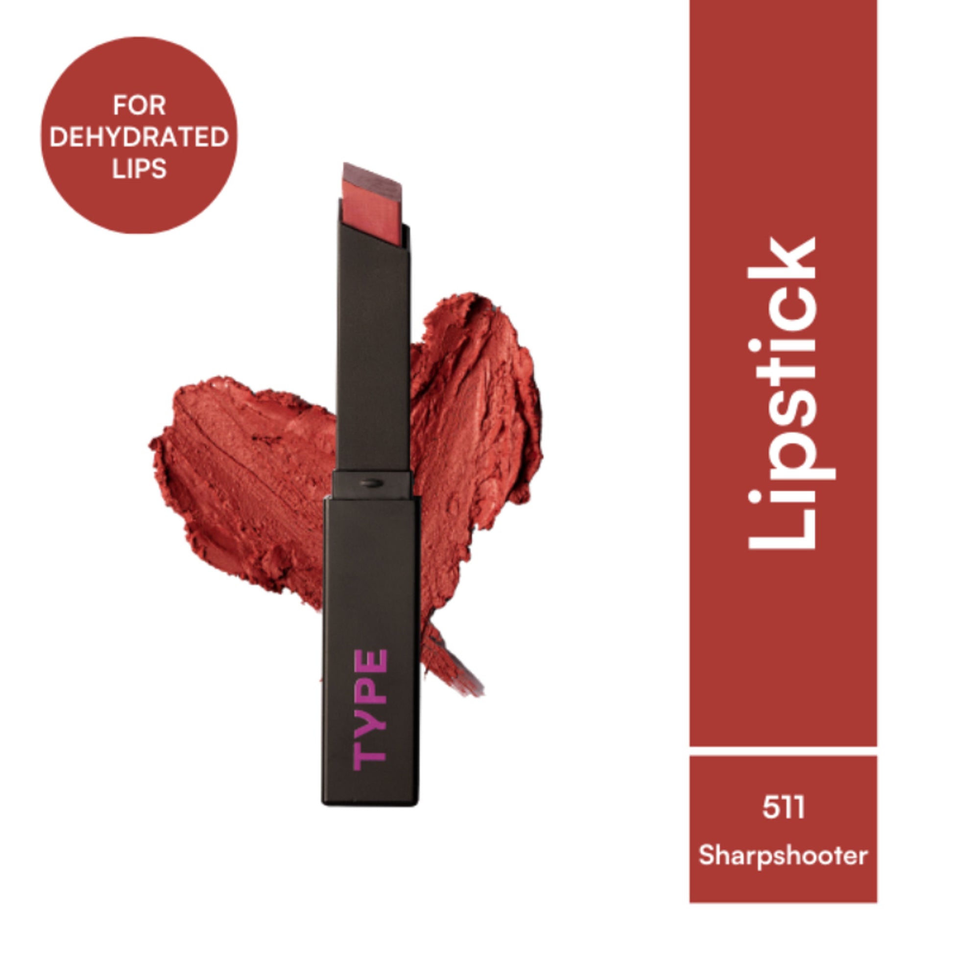 Type Beauty Cream Matte Lipstick For Dehyrated Lips - Squalane And Tripeptides 8 Hr Stay - Sharpshooter