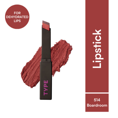 Type Beauty Cream Matte Lipstick For Dehyrated Lips - Squalane And Tripeptides 8 Hr Stay - Boardroom