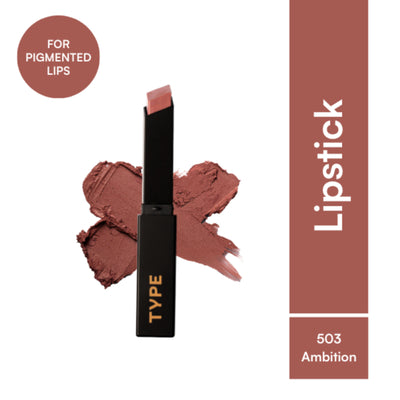 Type Beauty Cream Matte Lipstick For Pigmented Lips - Vit C And Niacinamide - 8 Hr Stay - Ambition