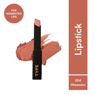 Type Beauty Cream Matte Lipstick For Pigmented Lips - Vit C And Niacinamide - 8 Hr Stay - Obsession