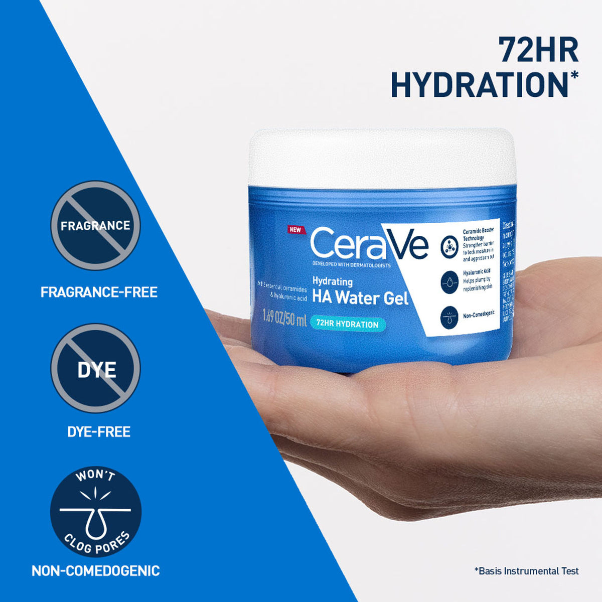 CeraVe HA water gel oil-free face moisturizer with Hylauronic Acid & Ceramides for plumpy hydration
