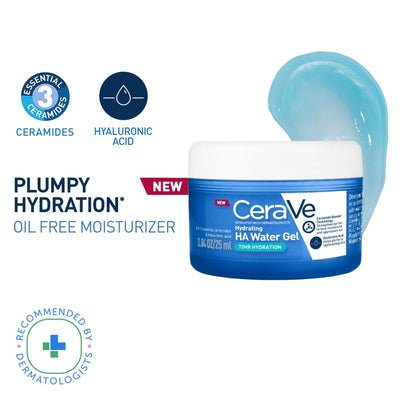 CeraVe HA water gel oil-free face moisturizer with Hylauronic Acid & Ceramides for plumpy hydration