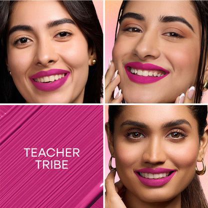 Nykaa All Day Matte Long Lasting Transferproof Liquid Lipstick - Teacher Tribe  - Plum