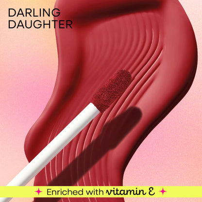 Nykaa All Day Matte Long Lasting Transferproof Liquid Lipstick in Darling Daughter soft pink nude from Nykaa Cosmetics.