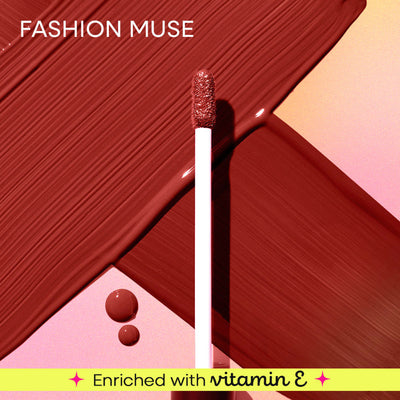 Nykaa All Day Matte Long Lasting Transferproof Liquid Lipstick - Fashion Muse - Crimson Nude
